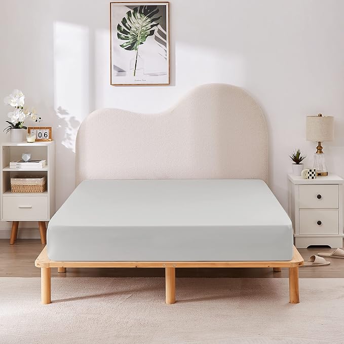 HBHLFZ Queen Fitted Sheet Only, Soft Breathable Bottom Sheet - Image 6