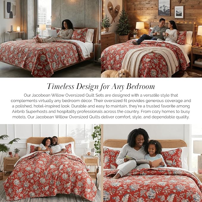 Southshore Fine Living, Inc. Oversized Full/Queen Quilt Bedding Set, Jacobean - Image 6