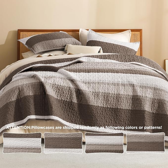 Litanika California King Quilt Set Brown - Image 5
