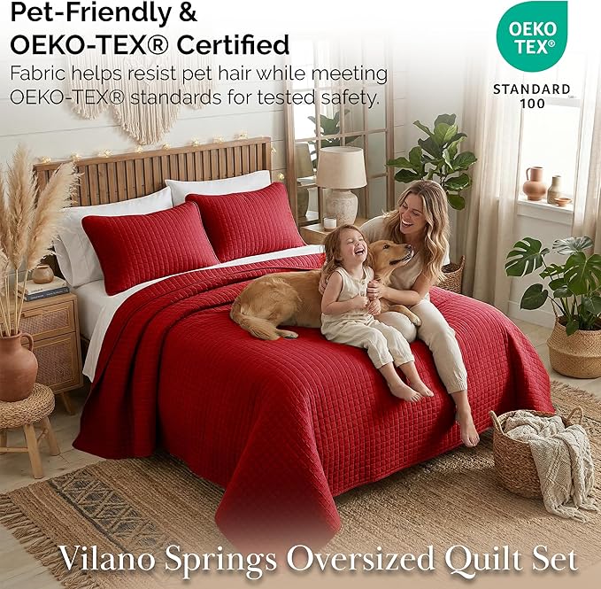 Southshore Fine Living, Inc. Red Quilt King Size Set - Image 5