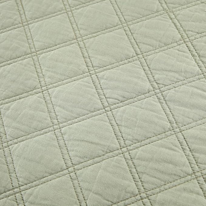 ROOMLIFE Quilt Set Full Size 3D Floral Embroidery Pattern 3-Piece Cotton - Image 4