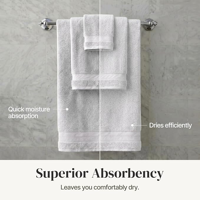 Modern Threads - Spun Loft 6-Piece 100% Combed Cotton Towel Set - Bath Towels - Image 5