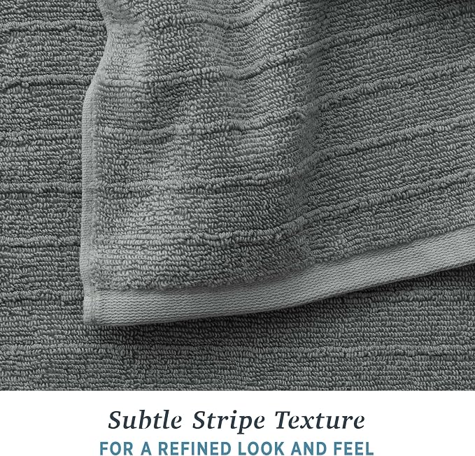 Welhome James 100% Cotton Textured Stripe Towels - Image 5