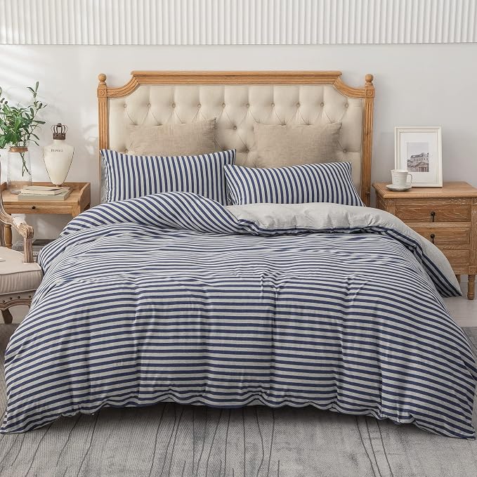 PURE ERA Jersey Knit Duvet Cover Set 100% T-Shirt Heather Cotton Super Soft - Image 7