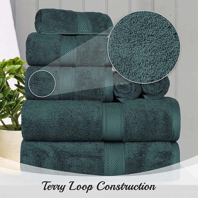 Superior Egyptian Cotton Pile Hand Towel Set of 4, Ultra Soft Luxury Towels - Image 3