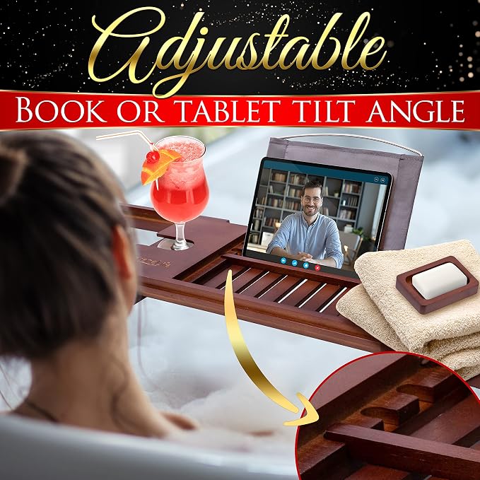 SereneLife Premium Bathtub Tray Caddy - Image 6
