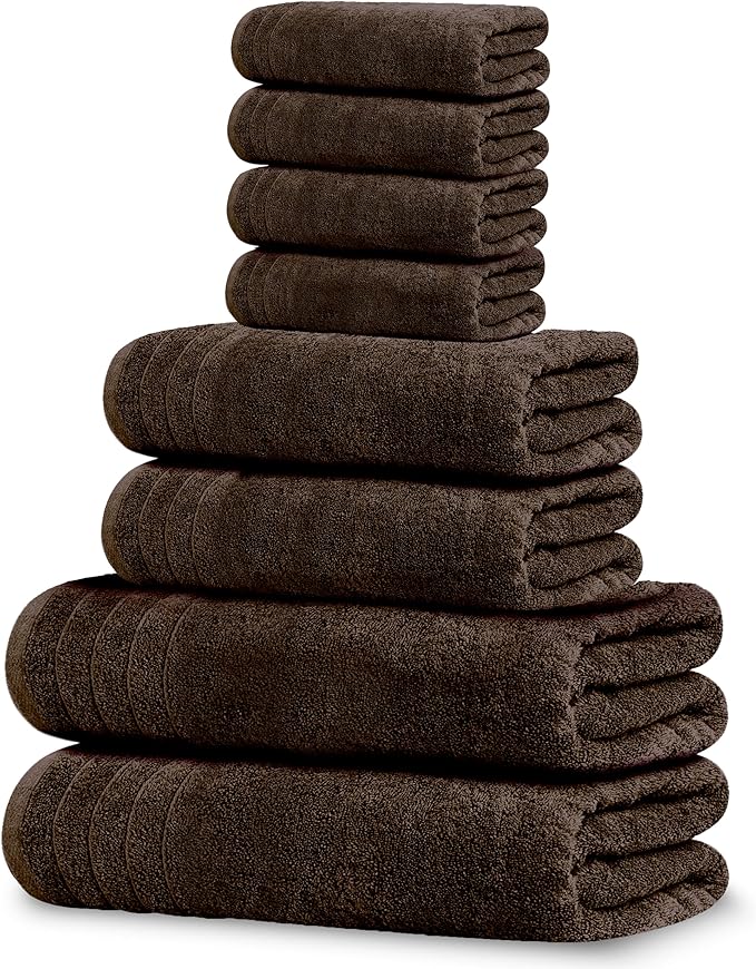 Tens Towels Pack of 8 Towels Set, 2 Extra Large Bath, 2 Hand, 4 Washcloths by TensTowels
