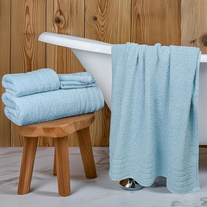 Tens Towels Pack of 8 Towels Set, 2 Extra Large Bath, 2 Hand, 4 Washcloths - Image 6