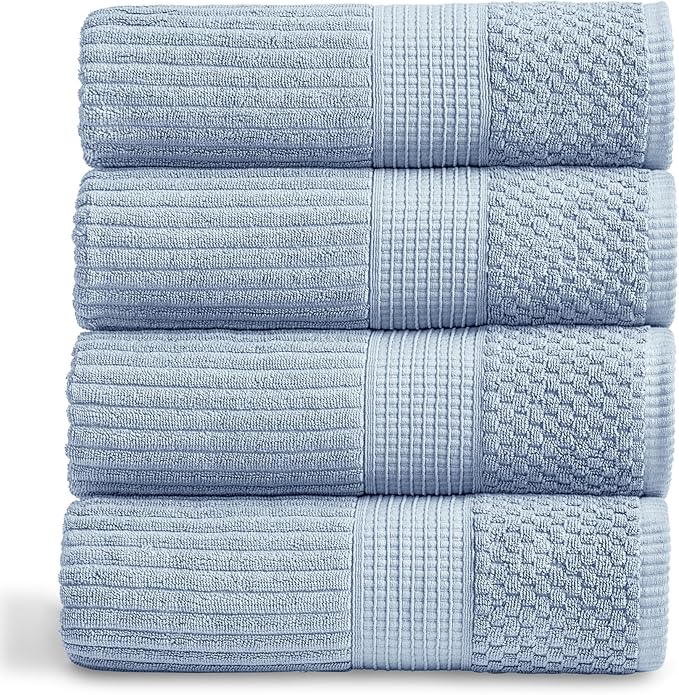 Springtree Home 100% Cotton Bath Towel Set of 4 | Super Soft & Absorbent by SpringtreeHome