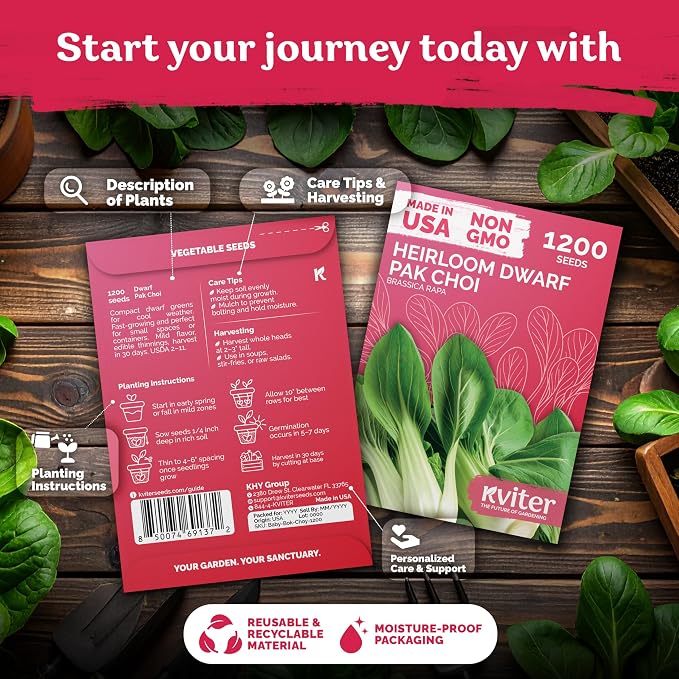 KVITER 1, 200 Baby Bok Choy Seeds - Image 2