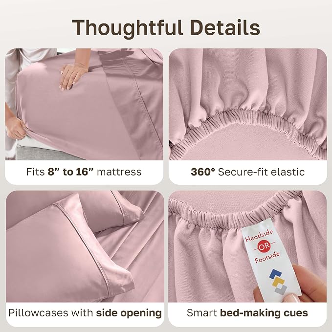 California Design Den Soft 100% Cotton Sheets Queen Size Set, 400 Thread Count - Image 5