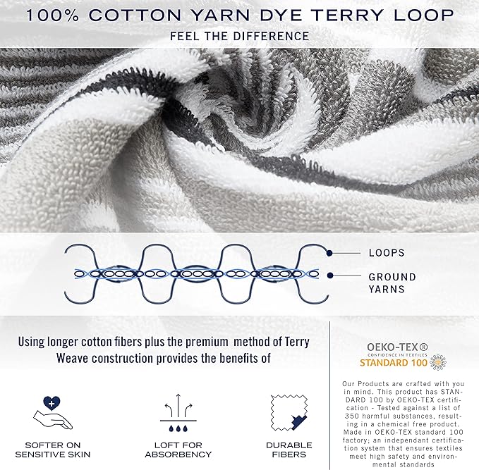 Nautica - Bath Towels, 100% Soft & Absorbent Fluffy Cotton, Highly Absorbent & - Image 4
