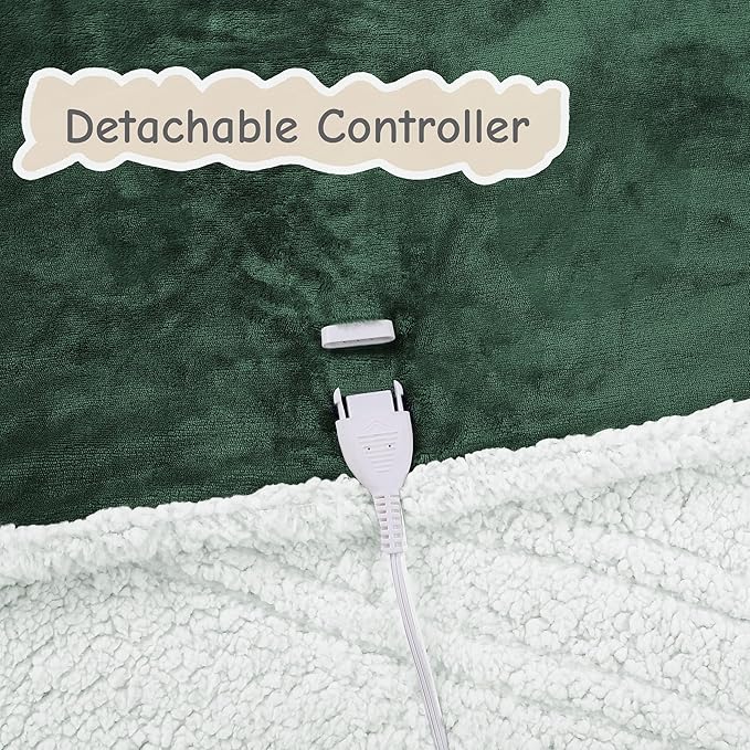 Electric Heated Blanket Queen Size 84"x90", Soft Flannel - Image 6