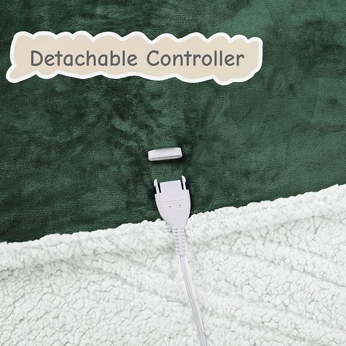 Electric Heated Blanket Full Size 72"x84", Soft Flannel - Image 4