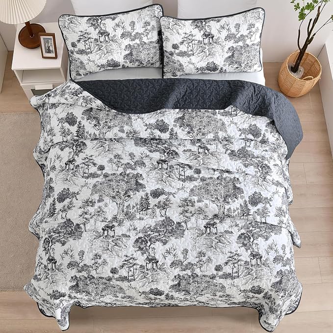 WONGS BEDDING Botanical Quilt Set Queen Size - Image 5