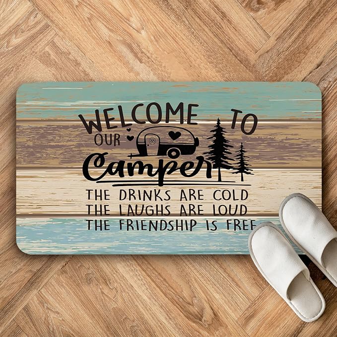 Welcome to Our Camper Soft Diatom Mud Absorbent Bath Rug 17'x30', Reversible - Image 5