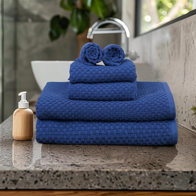 COTTON CRAFT Waffle 6 Piece Towel Set - Image 2