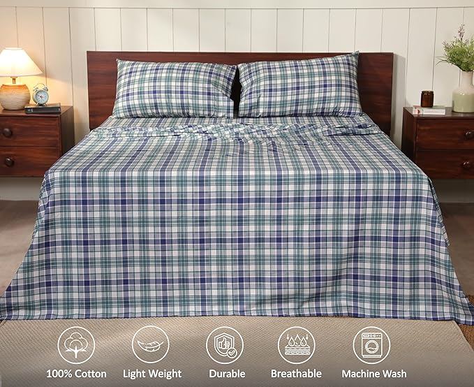 RUVANTI 100% Cotton Sheets – California King Percale Bedding, Cooling & - Image 3
