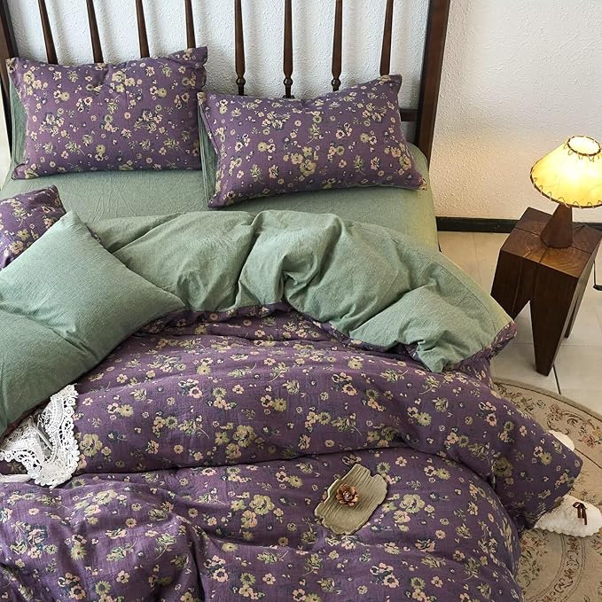mixinni Vintage Floral Duvet Cover King Set - Image 3