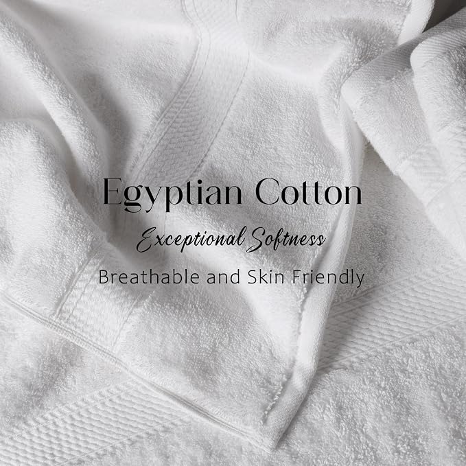 SUPERIOR Egyptian Cotton Pile 6 Piece Towel Set, Includes 2 Bath, 2 Hand - Image 5
