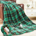 Green Heated Blanket Electric Twin Size 62X84, Christmas Heating Blanket by OCTROT