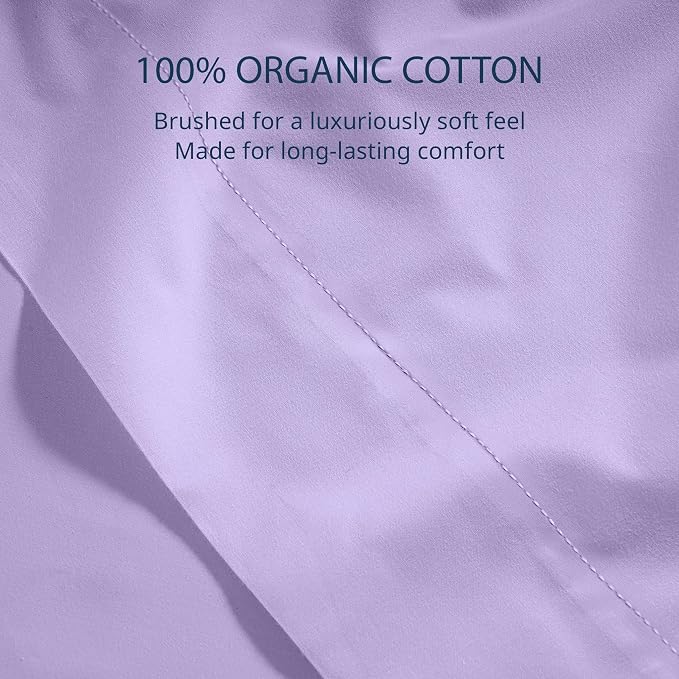 Lane Linen 100% Organic Cotton Twin Size Flat Sheet Only - Image 5