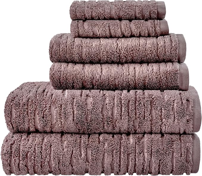 SKL Home CloudSoft 100% Cotton Luxury 6-Piece Towel Set, 600 GSM, Ultra Plush & by SKLHomebySaturdayKnightLtd