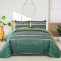 WONGS BEDDING Boho Quilt King Size, Lightweight Microfiber Bed Decor Bedspread by WONGSBEDDING