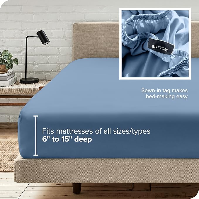 Bare Home Fitted Bottom Sheet Queen Size - Image 6