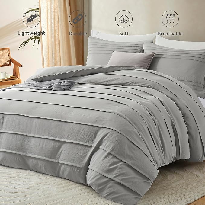 Oli Anderson Light Grey Duvet Cover King Size - Image 2