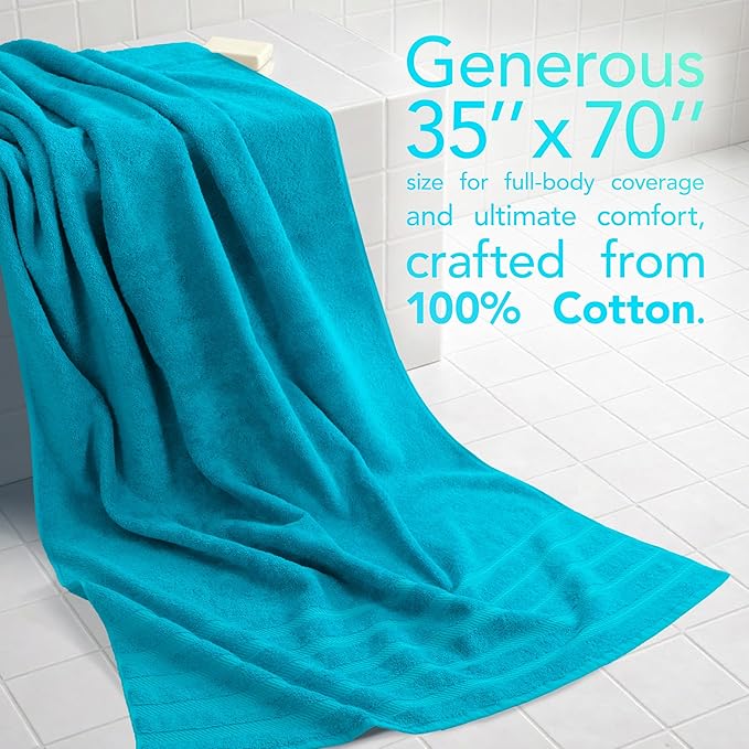 American Soft Linen 35x70 Jumbo Large Bath Towel, 600 GSM 100% Cotton Turkish - Image 2
