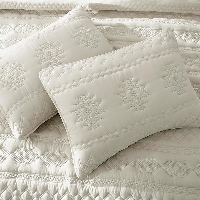 WDCOZY Beige Boho Queen Size Quilt Bedding Set - Image 4