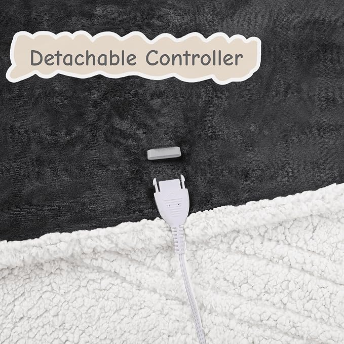Electric Heated Blanket Full Size 72"x84", Soft Flannel - Image 6