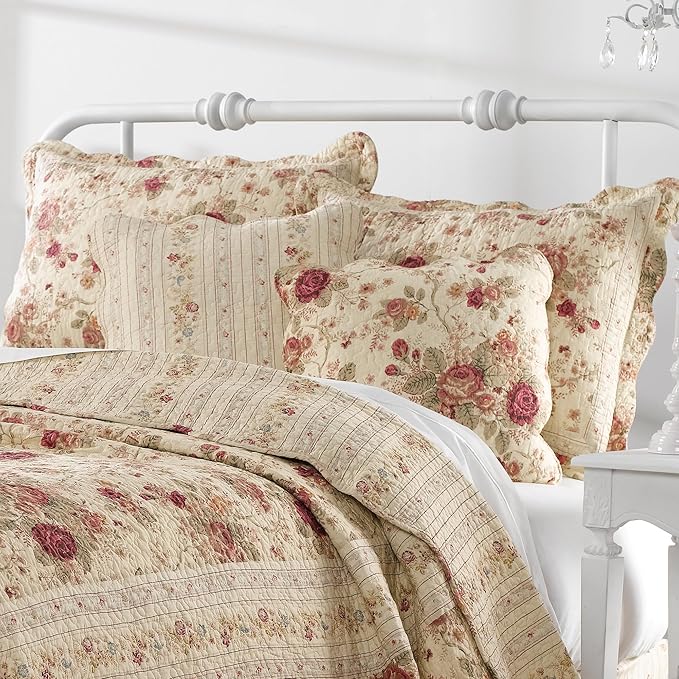 Greenland Home Antique Rose 100% Cotton Heirloom-Quality Quilt Set, 5-Piece - Image 5