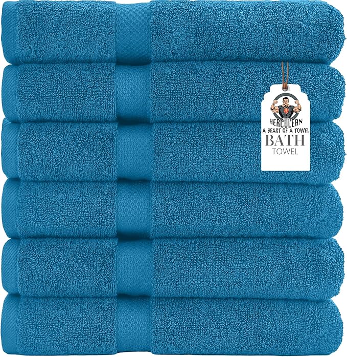 HERCULEAN Premium Bath Towels 24 x 48 Pack of 6 | Quick Dry and Highly by Unknown