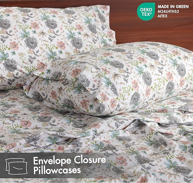 RUVANTI 100% Cotton Sheets – Full Size Percale Bedding, Cooling & Breathable - Image 5