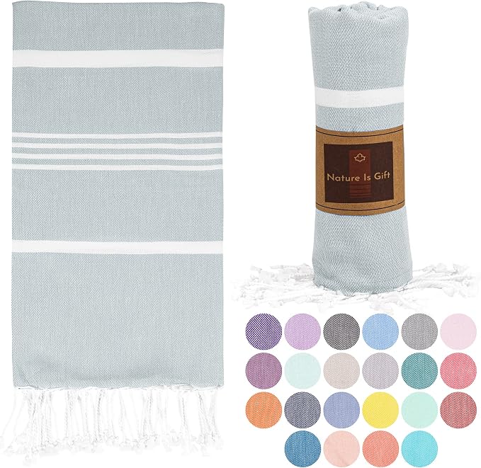 Beach Towel 100% Cotton Turkish Beach Towel Adult 38x70 Inch Pre-washed by NatureIsGift