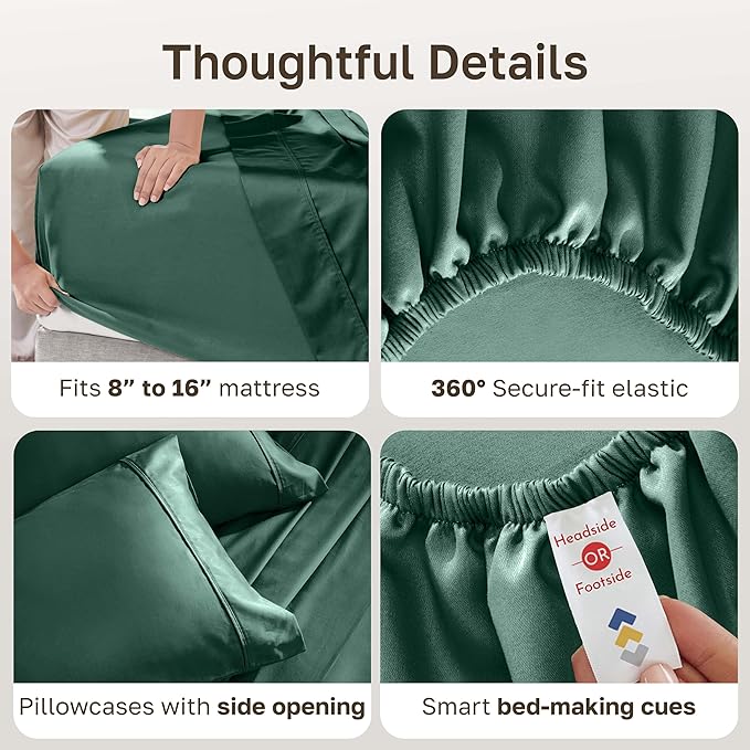 California Design Den Soft 100% Cotton Sheets Queen Size Set, 400 Thread Count - Image 5