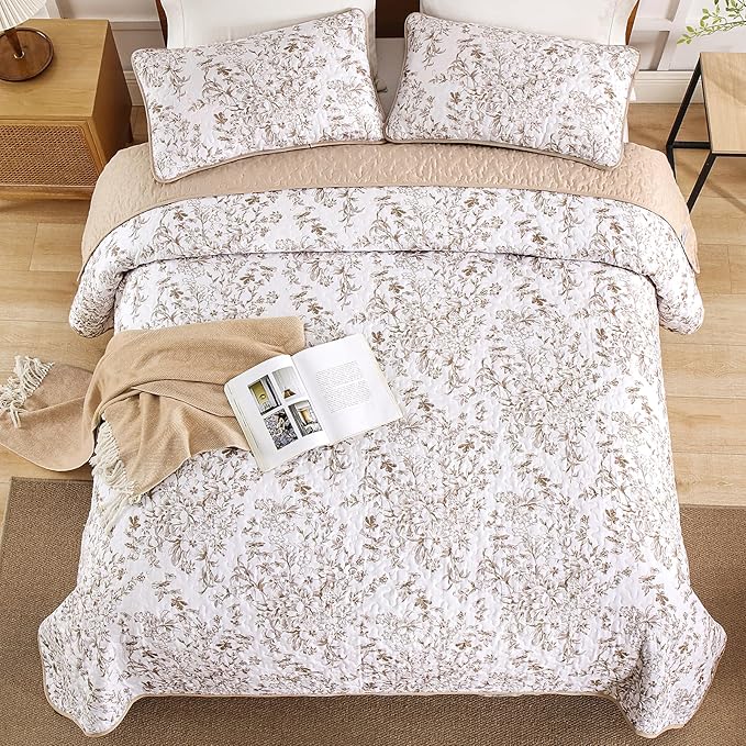 WONGS BEDDING King Size Quilt Set, Botanical Quilt - Image 8