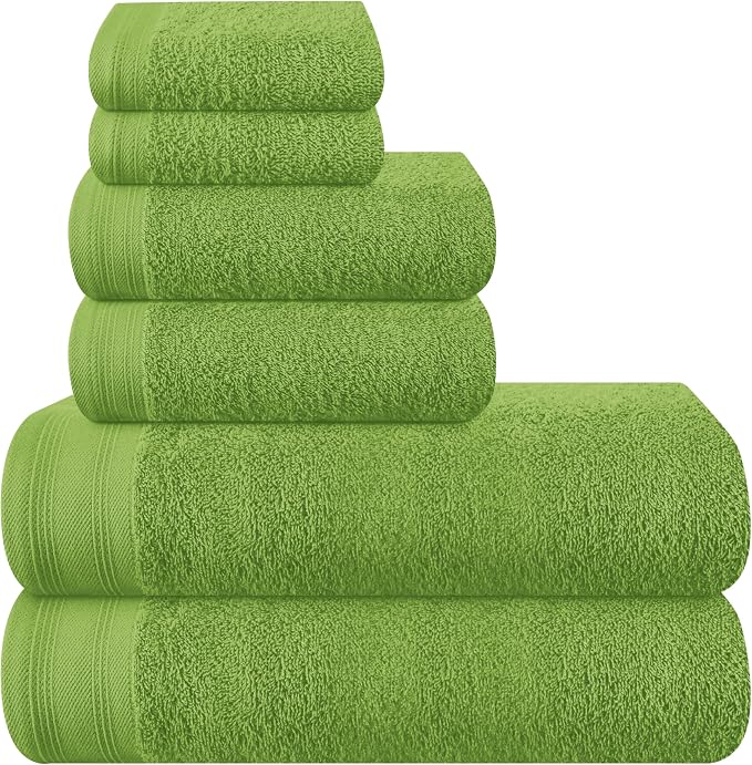 Ultra Soft 6 Pack Cotton Towel Set, Contains 2 Bath Towels 28x55 inch, 2 Hand by Unknown