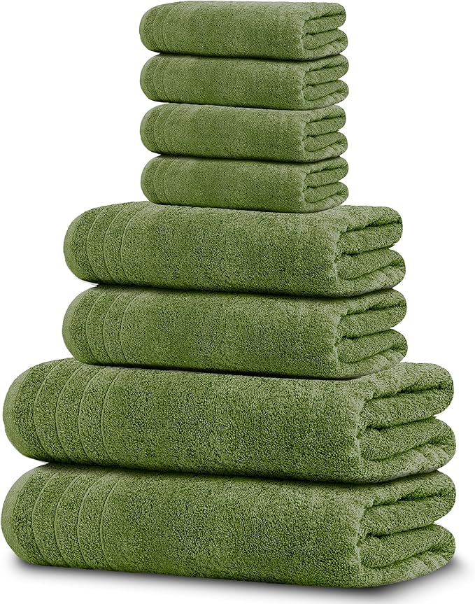 Tens Towels Pack of 8 Towels Set, 2 Extra Large Bath, 2 Hand, 4 Washcloths by TensTowels
