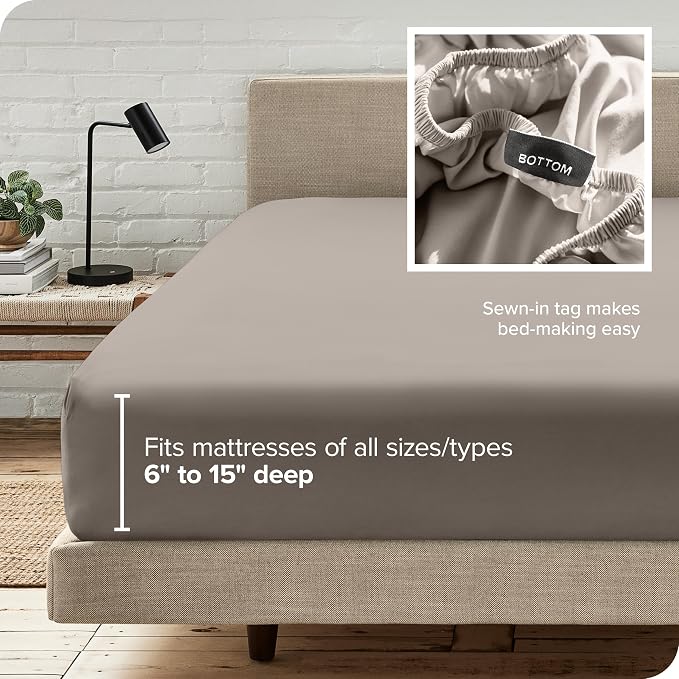 Bare Home Fitted Bottom Sheet Twin Extra Long - Image 6