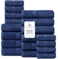 100% Cotton Bath Towel Set of 18-4 Bath Towels, 6 Hand Towels, 8 Wash Cloths by VillaCelestia