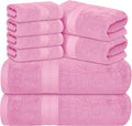 Avalon Towels Luxury 8 Piece Pink Towels Set, 2 Bath Towels, 2 Hand Towels and by AvalonTowels