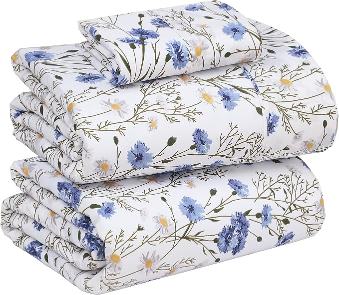 RUVANTI 100% Cotton Sheets – Twin Size Percale Bedding, Cooling & Breathable by Ruvanti