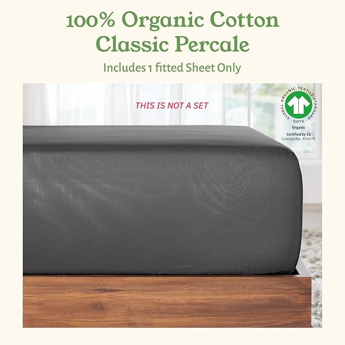 California Design Den 100% Organic Cotton Fitted Sheet Full Size Only, Deep - Image 4