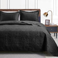 Love's cabin Quilts for Full Bed Black Bedspreads Bedding Set by Lovescabin