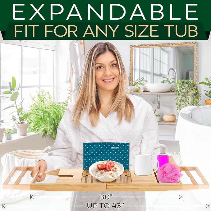 SereneLife Premium Bathtub Tray Caddy - Image 7