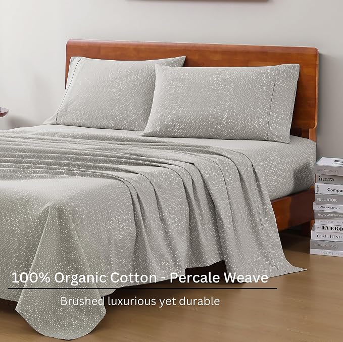 LANE LINEN 100% Organic Cotton Sheets King Size, Low Pilling Fade Resistant - Image 3