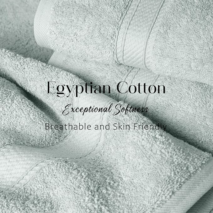 SUPERIOR Egyptian Cotton Pile Bath Towel Set of 2, Ultra Soft Luxury Towels - Image 5